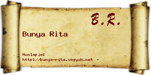 Bunya Rita névjegykártya