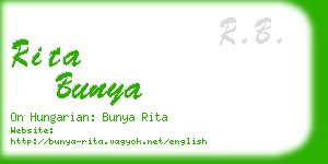 rita bunya business card